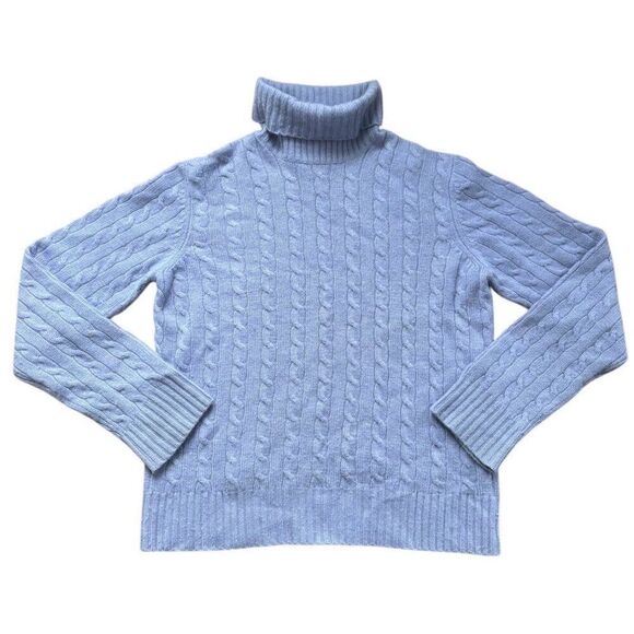 CHARTER CLUB 100% Cashmere Cable Knit Turtleneck Sweater Pullover 2-Ply Soft LS - Picture 1 of 7